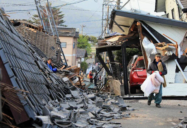 日本熊本县益城町地震后景象（网页截图）