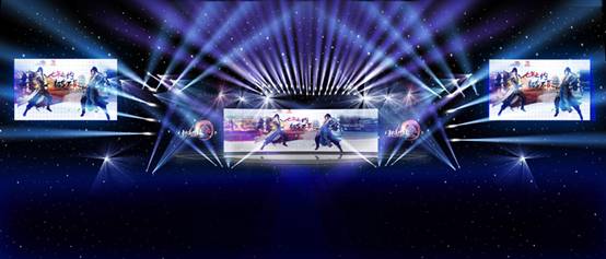 《剑网3》七周年发布会场地在珠海长隆的横琴湾酒店，舞台选用了符合人体视觉的环形LED 屏幕，寓古典与现代科技感为一体，为观众带来最震撼的的视觉效果!
