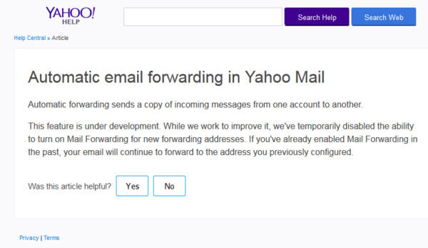 码报:【图】防止用户出走？Yahoo 关闭邮件服务转信功能