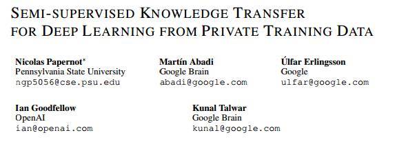 【图】学界 | Ian Goodfellow最新论文：用于隐私训练数据的深度学习的半监督知识迁移
