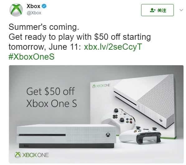 迎接天蝎座：微软宣布Xbox One S官降340元
