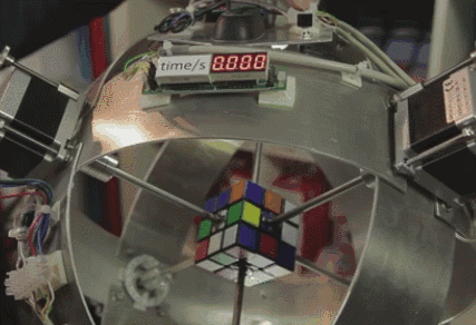 别眨眼！机器人拧魔方最快纪录，全过程不到1秒