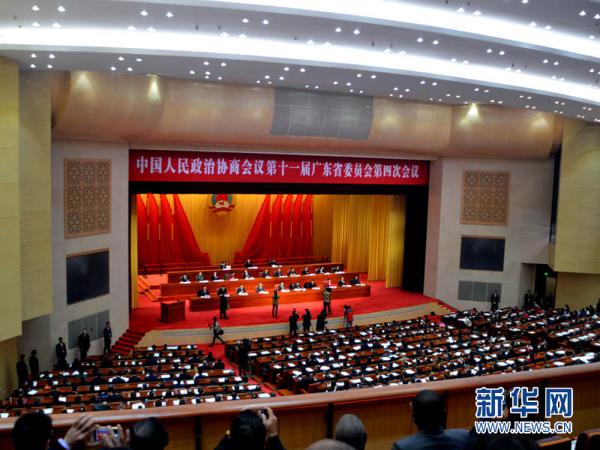 广东省政协十一届四次会议开幕式现场。 新华网记者 卢鉴 摄