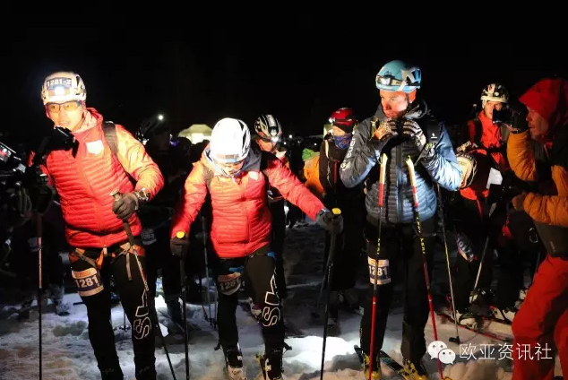 中国国家队征服2016瑞士冰川巡逻滑雪登山赛