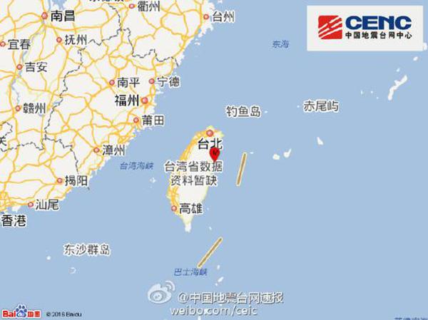 中国地震台网正式测定：04月27日23时17分在台湾花莲县海域北纬24.22度，东经121.71度发生5.6级地震，震源深度8千米。