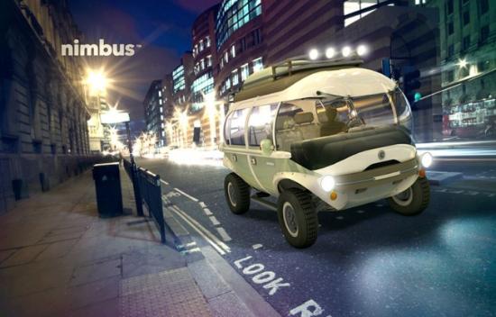 与经典的大众巴士颇为相似，但不论整个外形、而是诸多的细节，Nimbus都有自己全新和独特的印记 ，这一拥有复古造型的混合动力概念汽车出自设计师Eduardo Galvani之手。为了优化能耗，Nimbus将会选用具有非常强度但重量又比较轻的碳纤维、钛之类的材料打造主体结构，行驶中可自由选择节能、普通、快速巡航和四轮驱动四种驾驶模式，并且可以利用顶部的太阳能电池补充能量；另外还有障碍物检测、陡坡辅助、拥有宽阔视野的全景窗户等提升驾驶体验和安系数全。