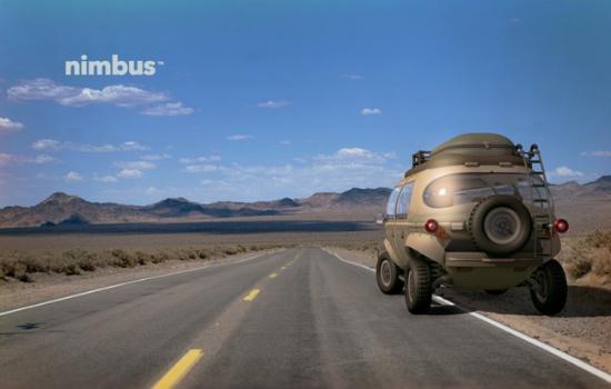 与经典的大众巴士颇为相似，但不论整个外形、而是诸多的细节，Nimbus都有自己全新和独特的印记 ，这一拥有复古造型的混合动力概念汽车出自设计师Eduardo Galvani之手。为了优化能耗，Nimbus将会选用具有非常强度但重量又比较轻的碳纤维、钛之类的材料打造主体结构，行驶中可自由选择节能、普通、快速巡航和四轮驱动四种驾驶模式，并且可以利用顶部的太阳能电池补充能量；另外还有障碍物检测、陡坡辅助、拥有宽阔视野的全景窗户等提升驾驶体验和安系数全。