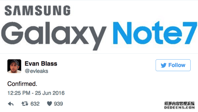 确定跳过6 三星Galaxy Note 7 logo曝光 