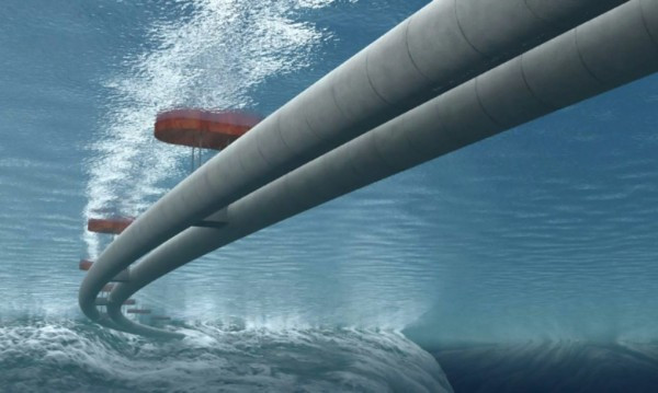 这个“漂浮”海底隧道实际上由一至两条管道组合起来，由浮桥状的结构支撑,距离水面大约100英尺（约30.5米）。