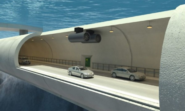 这个“漂浮”海底隧道实际上由一至两条管道组合起来，由浮桥状的结构支撑,距离水面大约100英尺（约30.5米）。