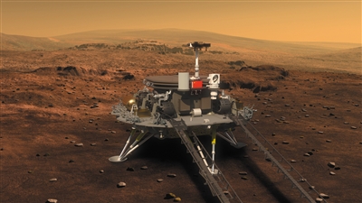 2着陆，着陆巡视器与环绕器分离后进入火星大气，经过气动外形减速、降落伞减速和反推发动机动力减速，最后下降着陆在火星表面。由于中国火星车将使用太阳能供电，从光照角度考虑，最理想的地方是火星赤道附近，但是火星赤道附近的地形复杂。