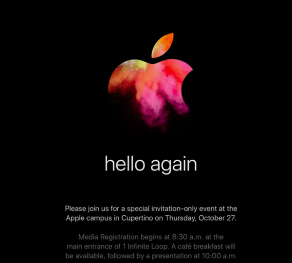 wzatv:【j2开奖】苹果公布10月27发布会邀请函 新Mac“又见面了”