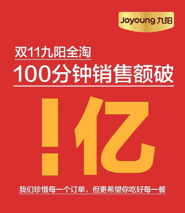 【j2开奖】九阳双十一：100分钟全淘过亿豆浆机夺单品冠军