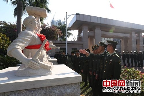 “八大英模”雕塑正式落户广东边防总队训练基地
