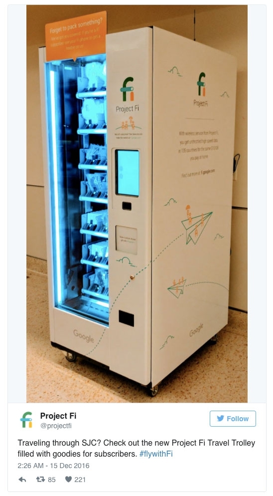 报码:【j2开奖】快找到这台自动售货机，Google 给 Project Fi 用户发旅行福利了