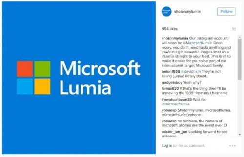 微软关掉又一个Lumia社交账号