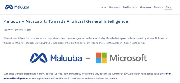 码报:【j2开奖】比 Google 还厉害？微软收购的人工智能公司 Maluuba，到底厉害在哪里