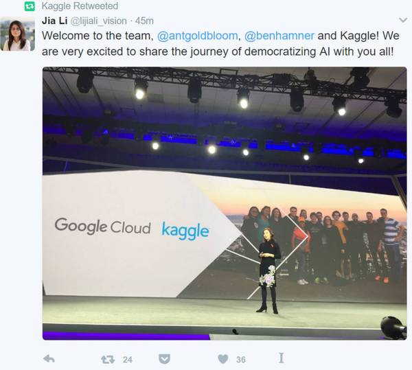 码报:【图】业界 | 谷歌云官方正式宣布收购数据科学社区Kaggle